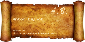 Anton Bajnok névjegykártya